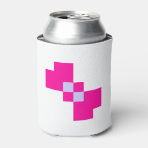 Cute 8 Bit Pixel Bow Can Cooler