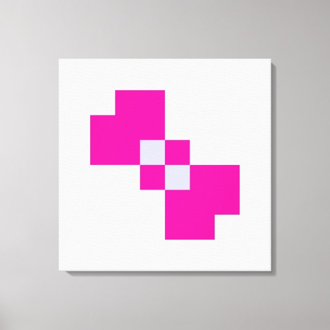 Cute 8 Bit Pixel Bow Canvas Print (Front)