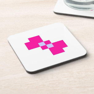 Cute 8 Bit Pixel Bow Coaster