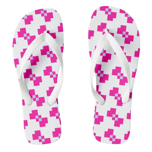 Cute 8 Bit Pixel Bow Flip Flops (Footbed)