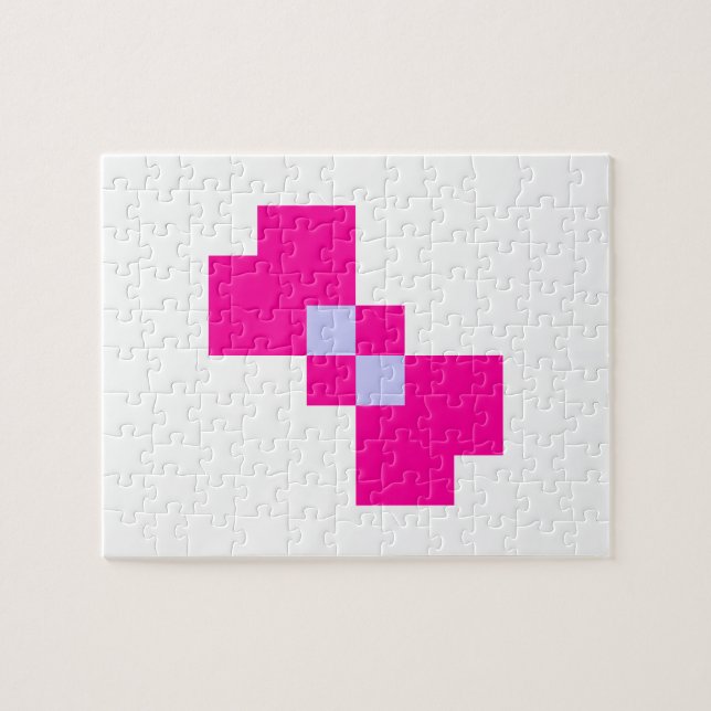 Cute 8 Bit Pixel Bow Jigsaw Puzzle (Horizontal)