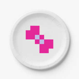 Cute 8 Bit Pixel Bow Paper Plate