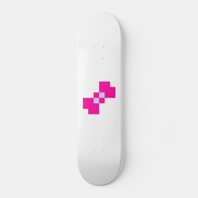 Cute 8 Bit Pixel Bow Skateboard (Front)