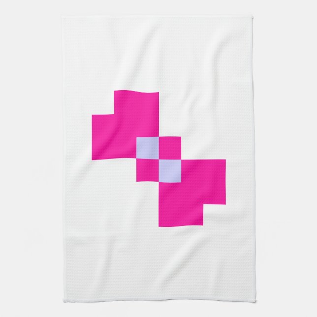Cute 8 Bit Pixel Bow Tea Towel (Vertical)