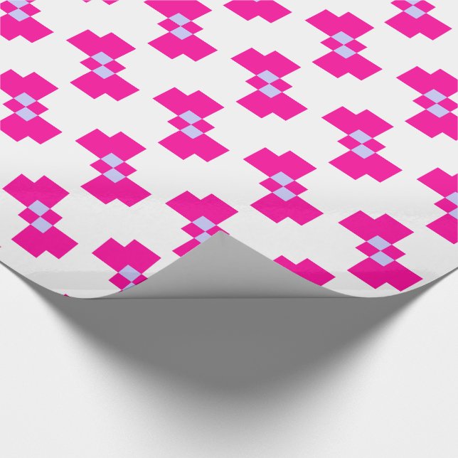 Cute 8 Bit Pixel Bow Wrapping Paper (Corner)