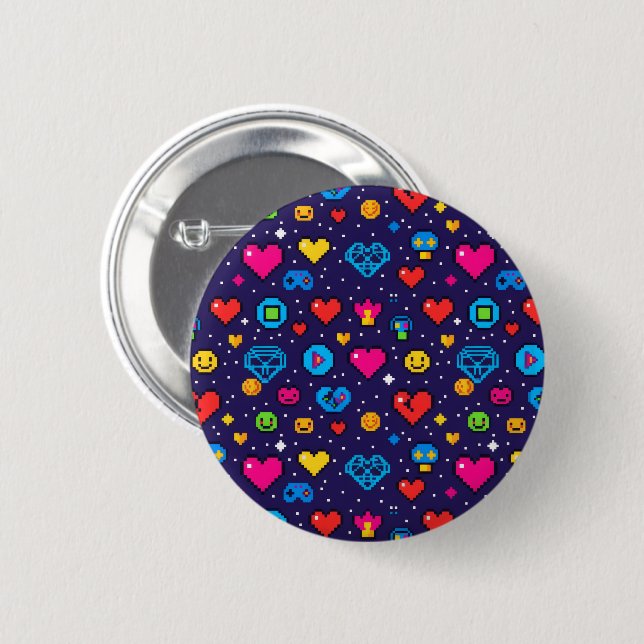 Cute 8-Bit Pixel Gaming Retro Enamel Pin (Front & Back)