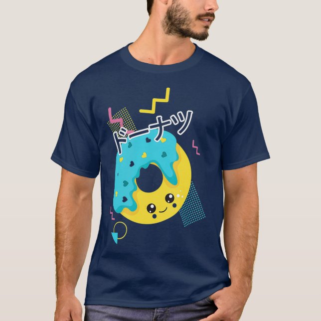 Cute 90s Japanese Kawaii Donut T-Shirt (Front)