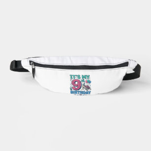 Cute 9th Birthday Turtle Vintage Kids Shirt Design Bum Bags