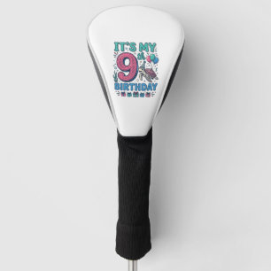 Cute 9th Birthday Turtle Vintage Kids Shirt Design Golf Head Cover