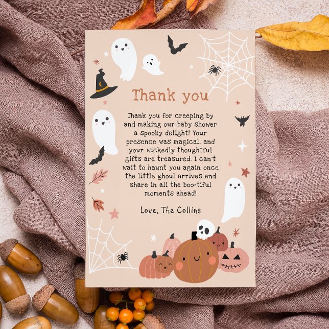  Cute A Little Boo Halloween Baby Shower Thank You Card (Creator Uploaded)