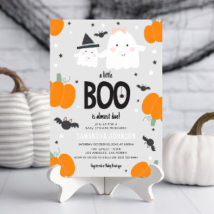 Cute 'a little BOO is almost due' Boy Baby Shower Invitation