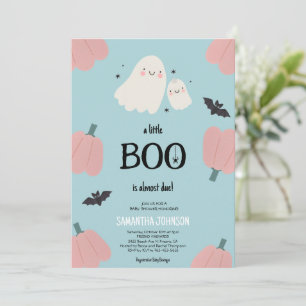 Cute "A little BOO is almost due" Girl Baby Shower Invitation