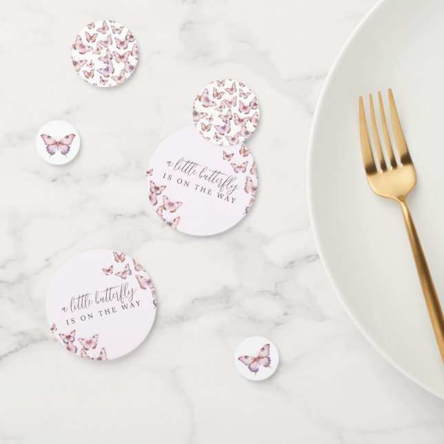 Cute A Little Butterfly Is On The Way Baby Shower Confetti (Group)