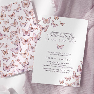Cute A Little Butterfly Is On The Way Baby Shower Invitation