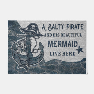 Cute A Salty Pirate And His Beautiful Mermaid Mat