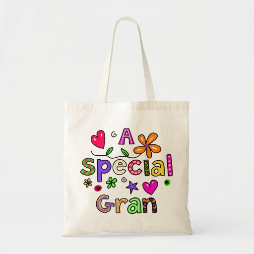 Image of Cute A Special Gran Greeting Text Expression Tote Bag