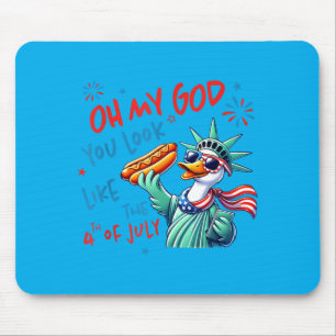 Cute Aamerica Goose God Look Like 4th Of July Mouse Mat