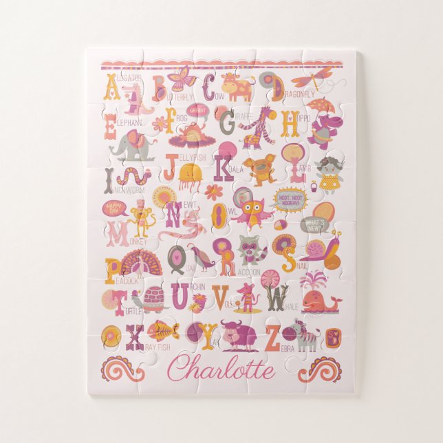 Cute ABC Animal Alphabet Puzzle (Vertical)