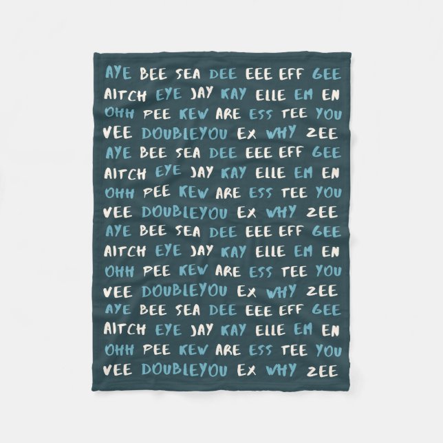 Cute ABC ‘AYE BEE SEA’ Phonetic Baby Blanket (Front)