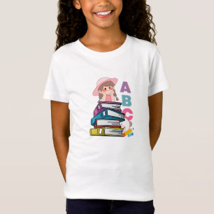 Cute ABC Books Girl Back to School Reading T T-Shirt