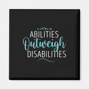 Cute Abilities Outweigh Disabilities Autism Awaren Magnet