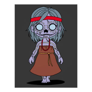 Cute Aboriginal Australian Zombie Poster