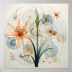 Cute Abstract Art Lily Flower -Lily Poster