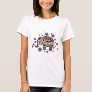 Cute Abstract Baby Elephant Illustration T-Shirt