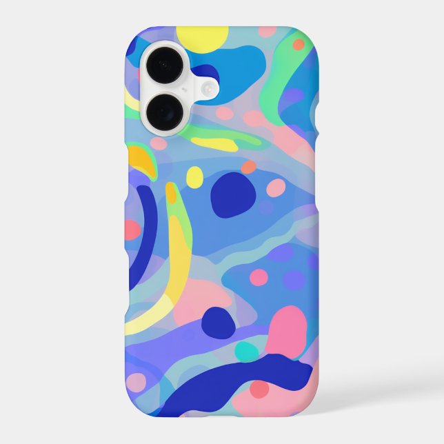 Cute Abstract Blue Pastel Neon Repeating Pattern (Back)