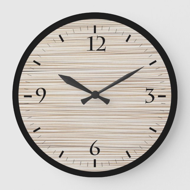 Cute abstract brown lines design large clock (Front)