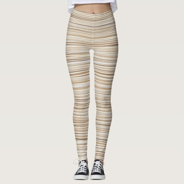 Cute abstract brown lines design leggings (Front)