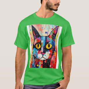 Cute Abstract Cat Face T-Shirt