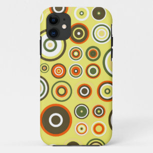 Cute Abstract Circles Pattern   Colourful Vintage iPhone 11 Case