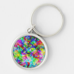Cute abstract colourful brust texture key ring