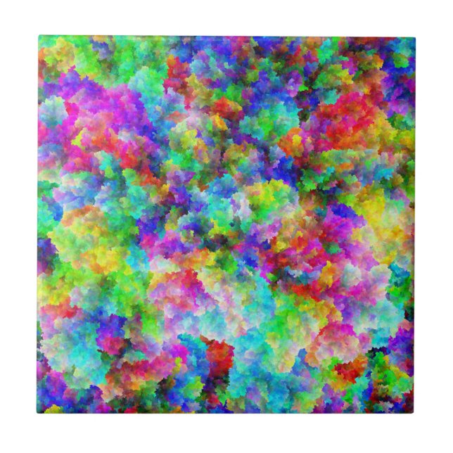 Cute abstract colourful brust texture tile (Front)