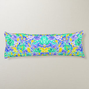 Cute abstract colourful spring flowers body cushion