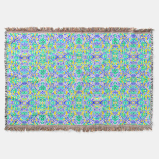 Cute abstract colourful spring flowers throw blanket