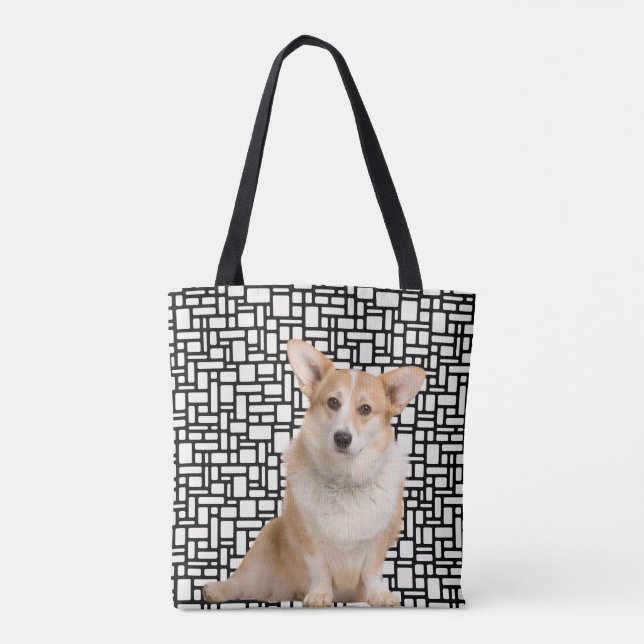 Cute Abstract Corgi Tote Bag (Back)