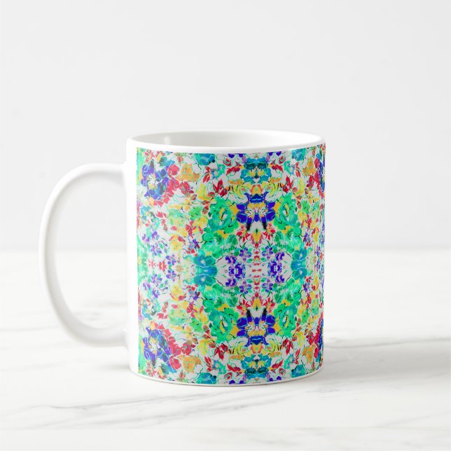 Cute abstract floral pattern coffee mug (Left)