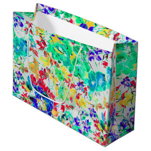 Cute abstract floral pattern large gift bag