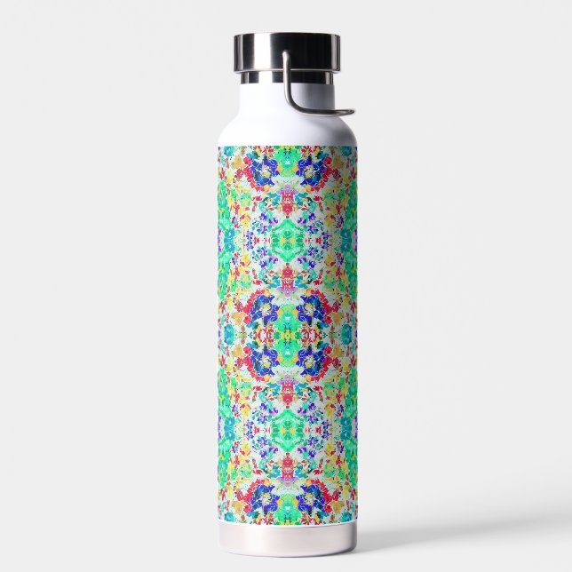 Cute abstract floral pattern water bottle (Left)