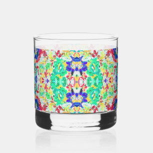 Cute abstract floral pattern whiskey glass