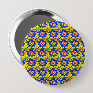 Cute Abstract Flowers Pattern 10 Cm Round Badge