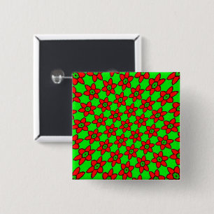 Cute Abstract Flowers Pattern 15 Cm Square Badge