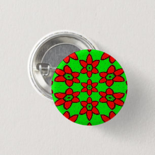 Cute Abstract Flowers Pattern 3 Cm Round Badge
