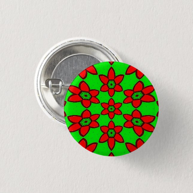 Cute Abstract Flowers Pattern 3 Cm Round Badge (Front & Back)