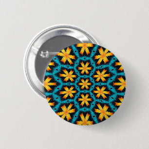 Cute Abstract Flowers Pattern 6 Cm Round Badge