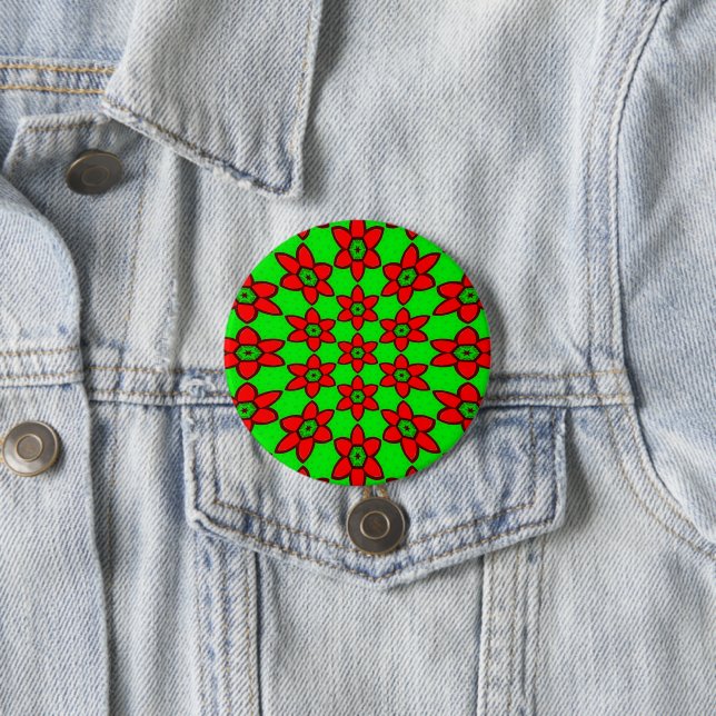 Cute Abstract Flowers Pattern 7.5 Cm Round Badge (In Situ)