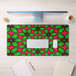 Cute Abstract Flowers Pattern Desk Mat