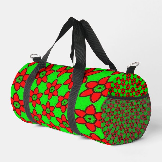 Cute Abstract Flowers Pattern Duffle Bag (Right Corner)